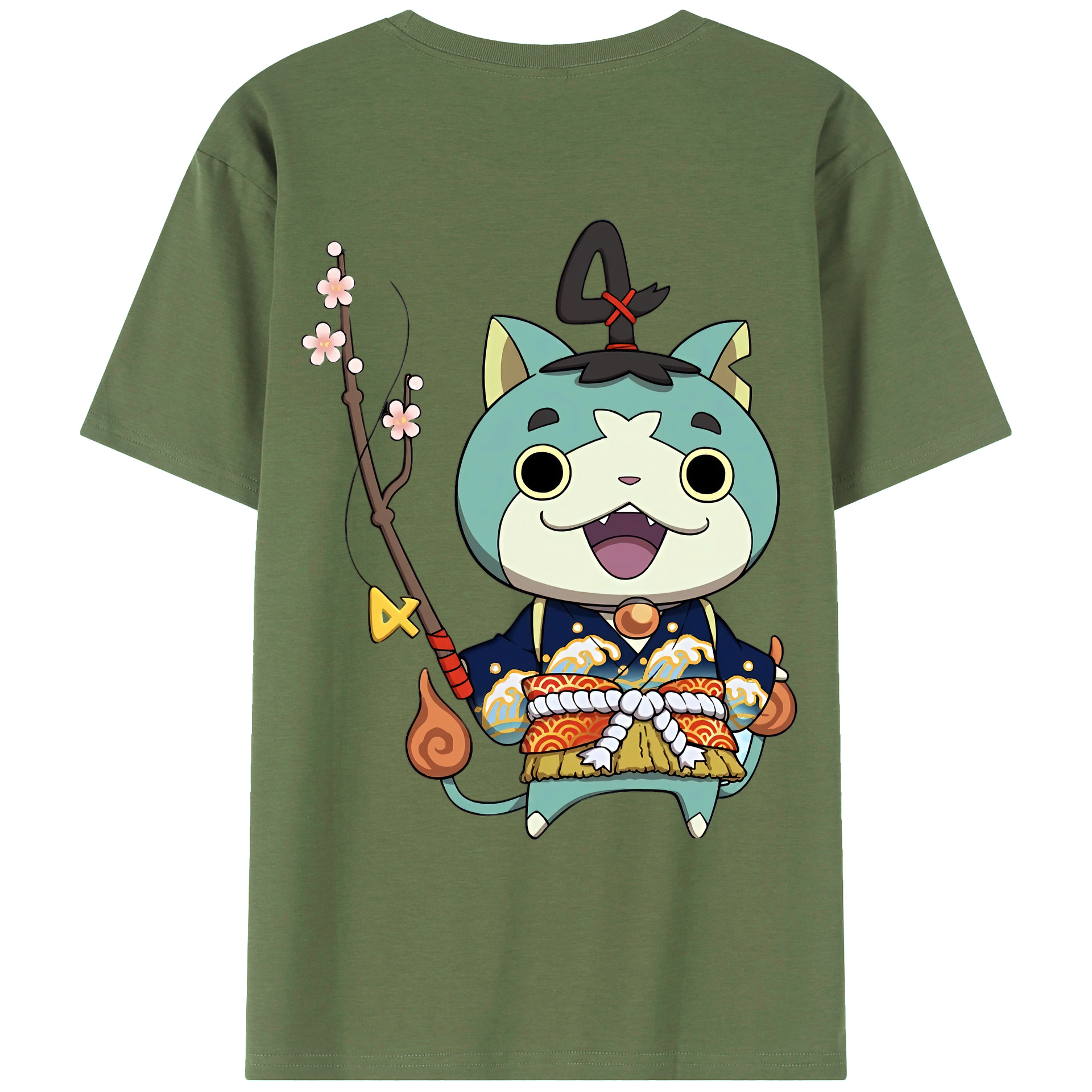 （画像用） 妖怪ウォッチ Yo-kai Watch 綿100％ メンズ半袖Tシャツ（バックプリント） 通気性